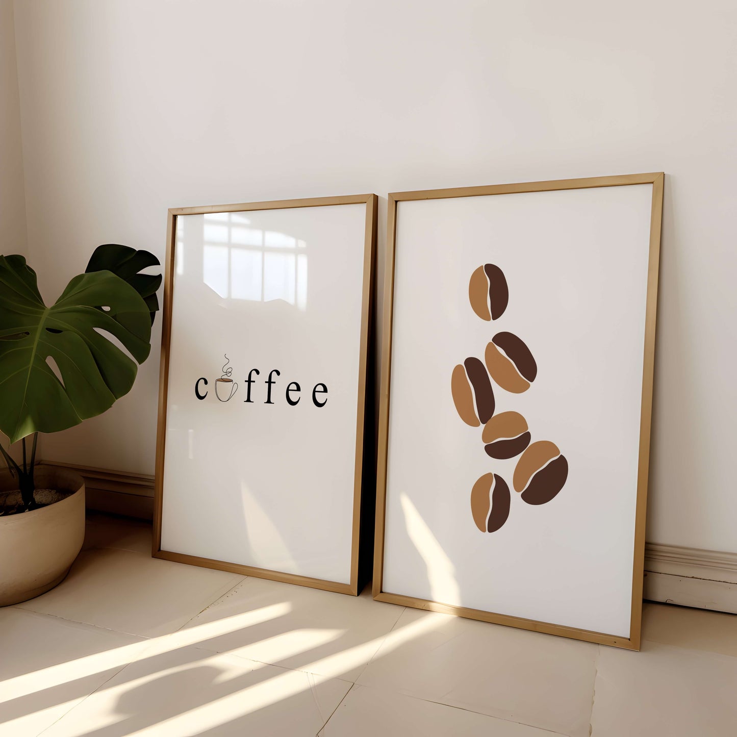 Printable Coffee Art Set – Lettering & Harmonious Coffee Beans