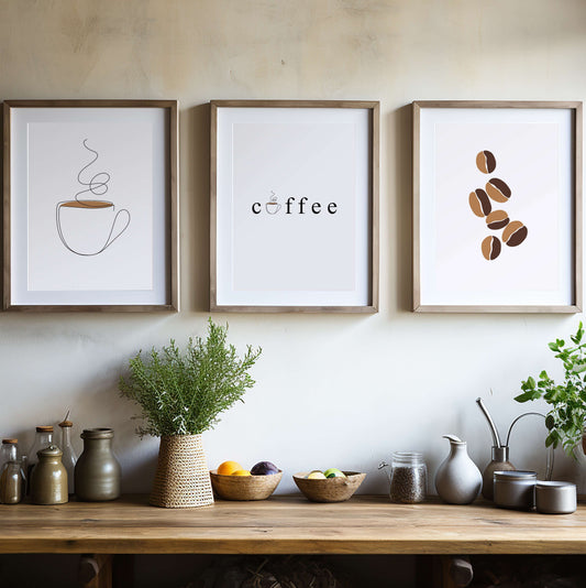 Printable Coffee Art Set | Espresso Cup & Coffee Beans