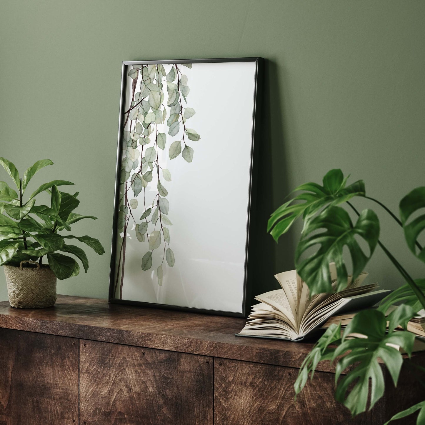 Watercolor Eucalyptus Leaves | Printable Botanical Poster