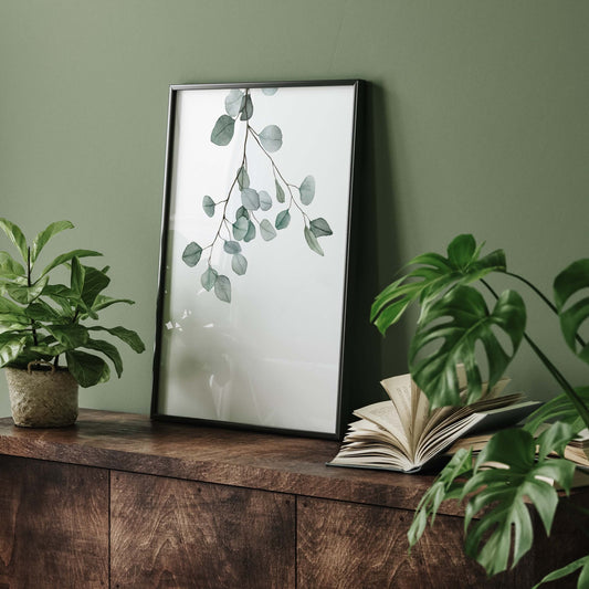 Botanical Wall Art to Print – Watercolor Eucalyptus Branch