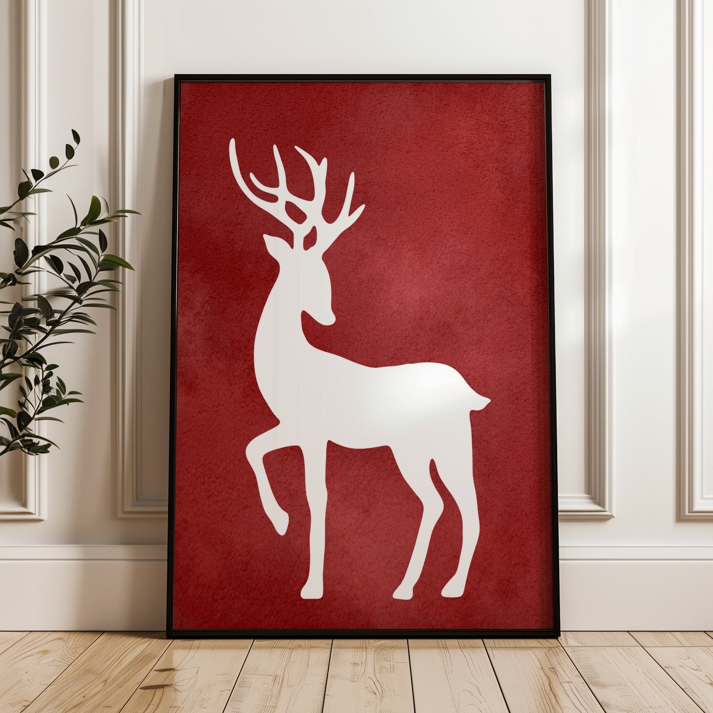 Minimalist Nordic Deer Silhouette | Printable Wall Art