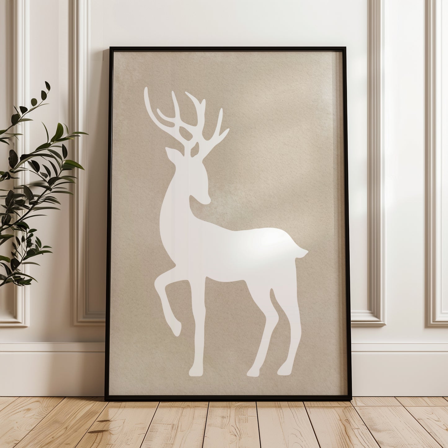 Minimalist Nordic Deer Silhouette | Printable Wall Art