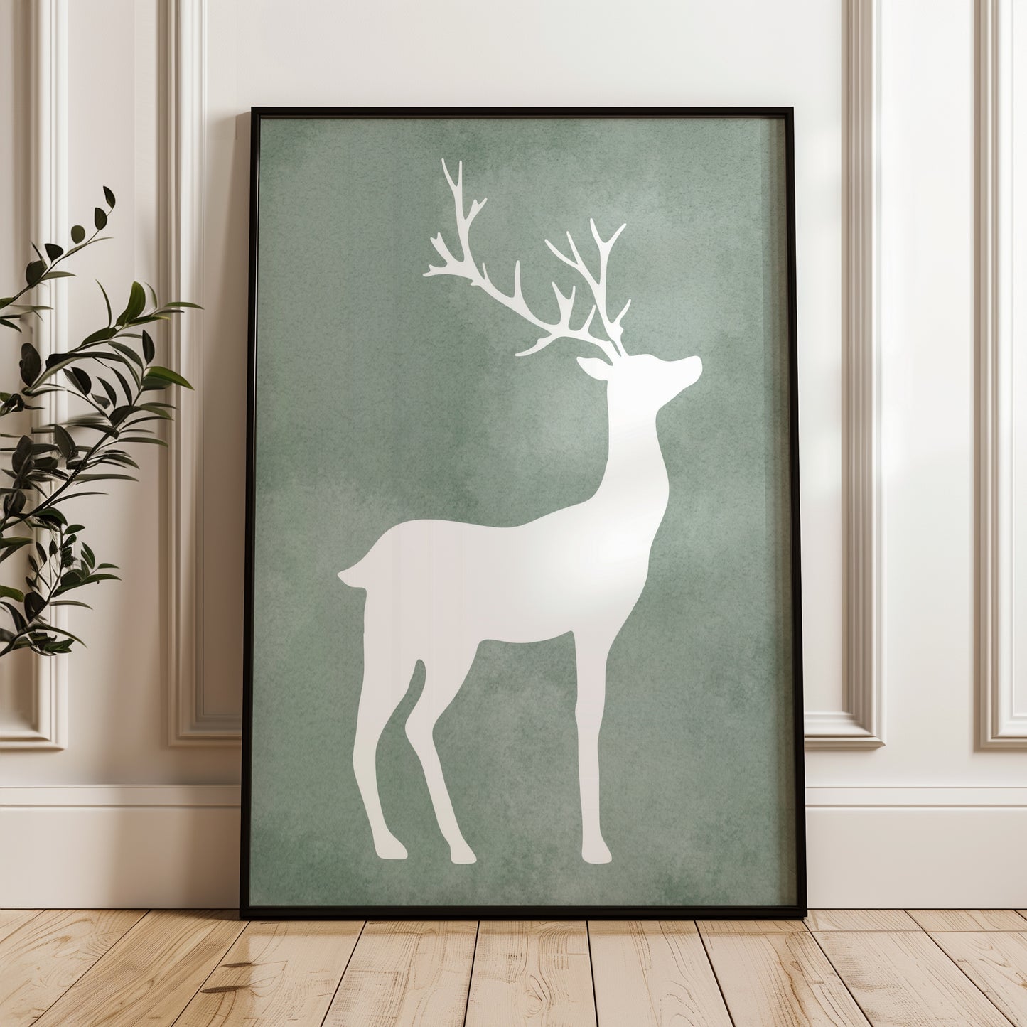 Minimalist Deer Silhouette | Printable Wall Art for Modern and Nature-Inspired Spaces