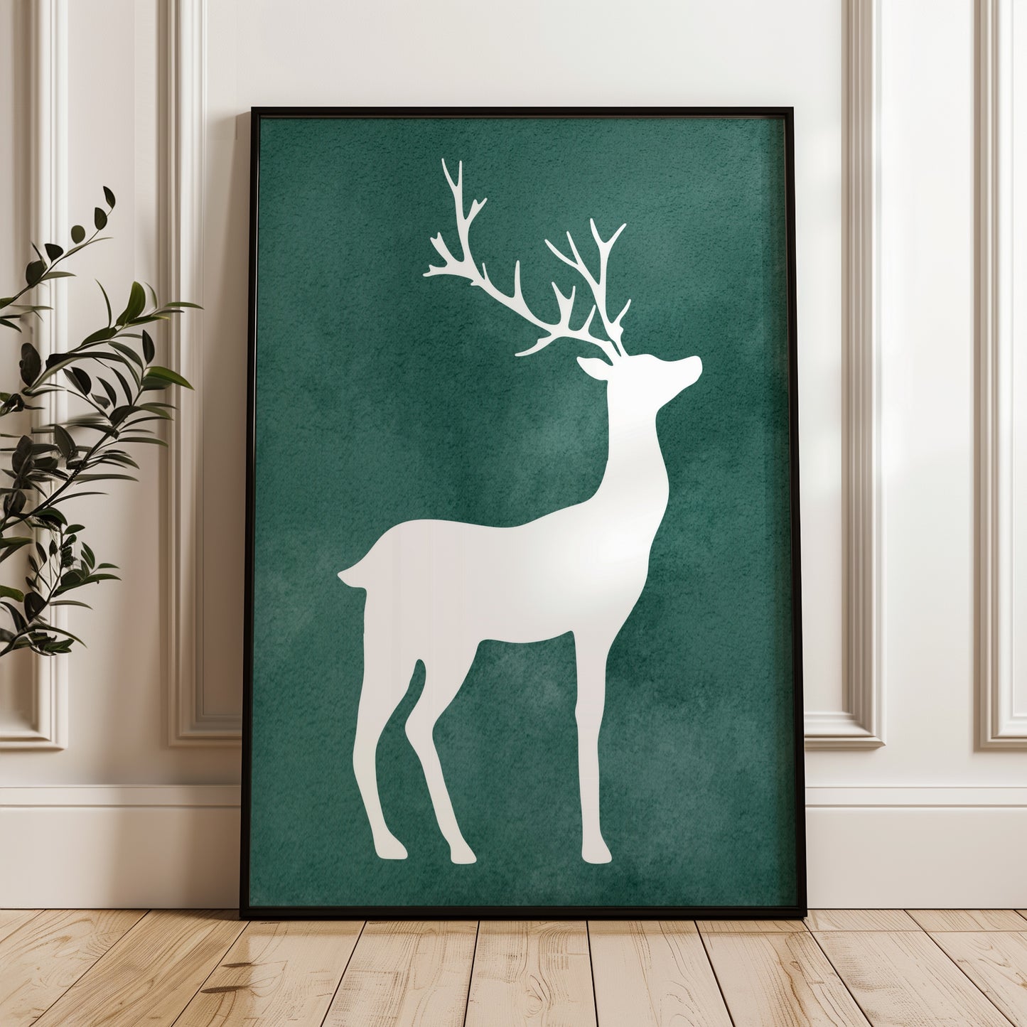 Minimalist Deer Silhouette | Printable Wall Art for Modern and Nature-Inspired Spaces