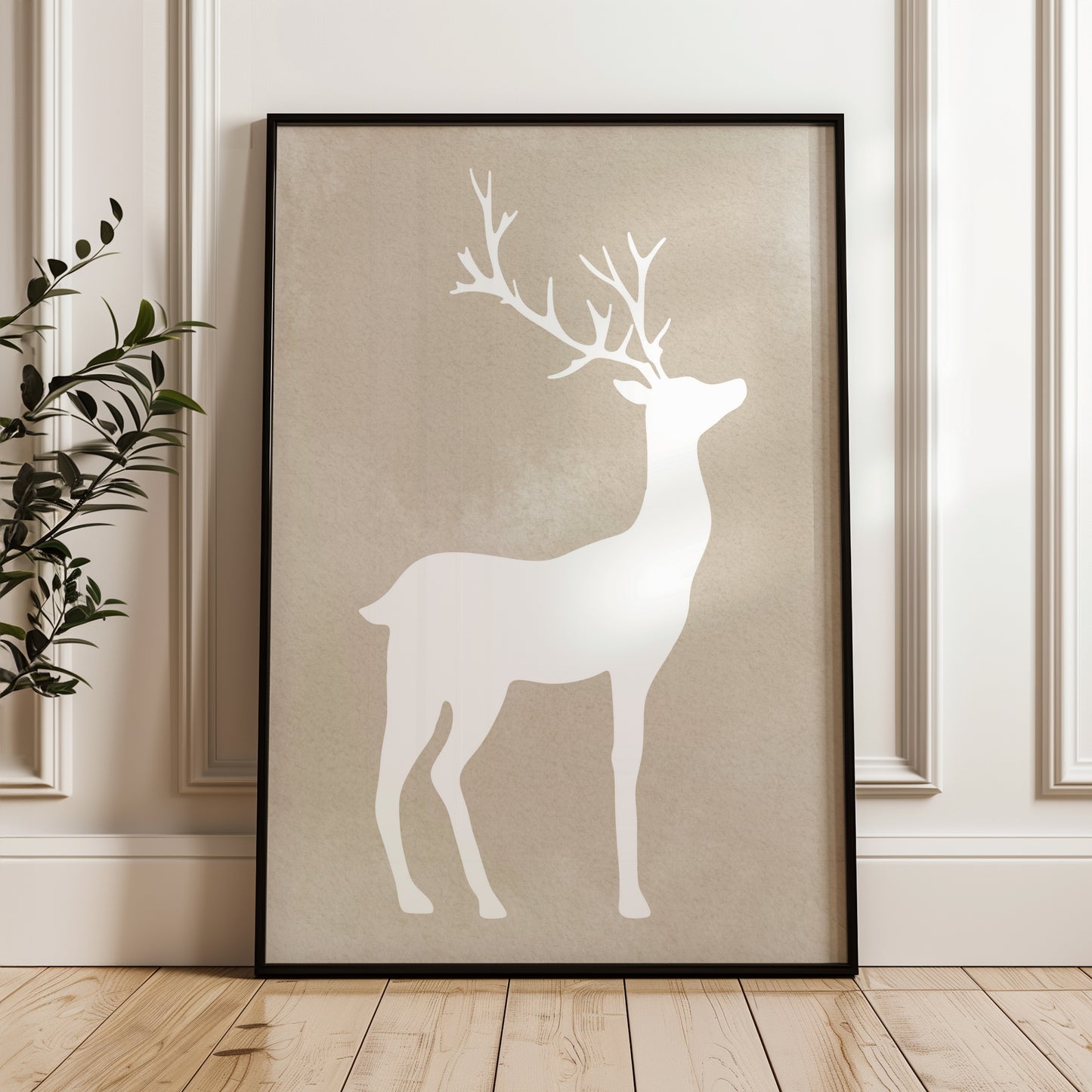 Minimalist Deer Silhouette | Printable Wall Art for Modern and Nature-Inspired Spaces