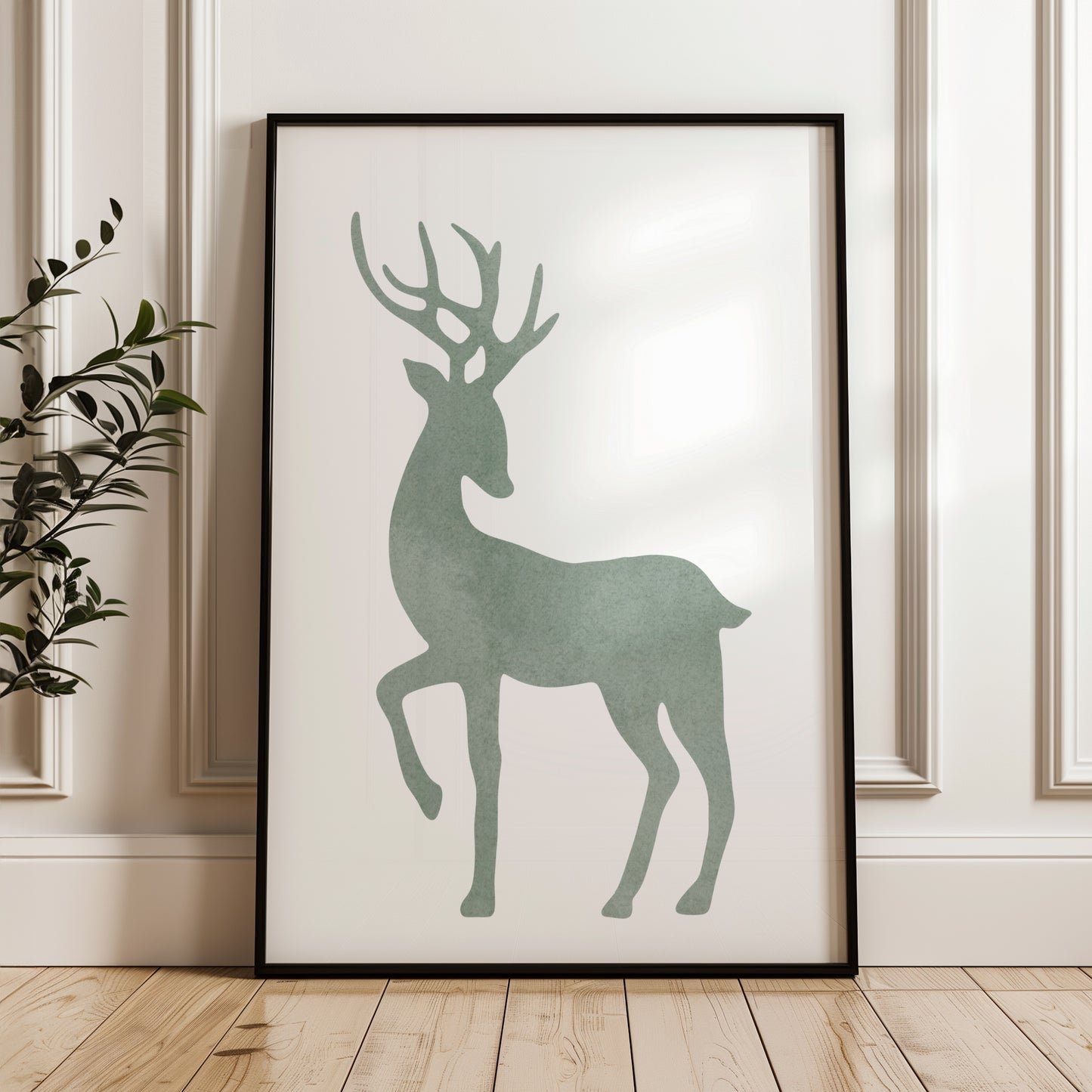 Minimalist Nordic Deer Art | Printable Wall Art for Modern and Rustic Spaces