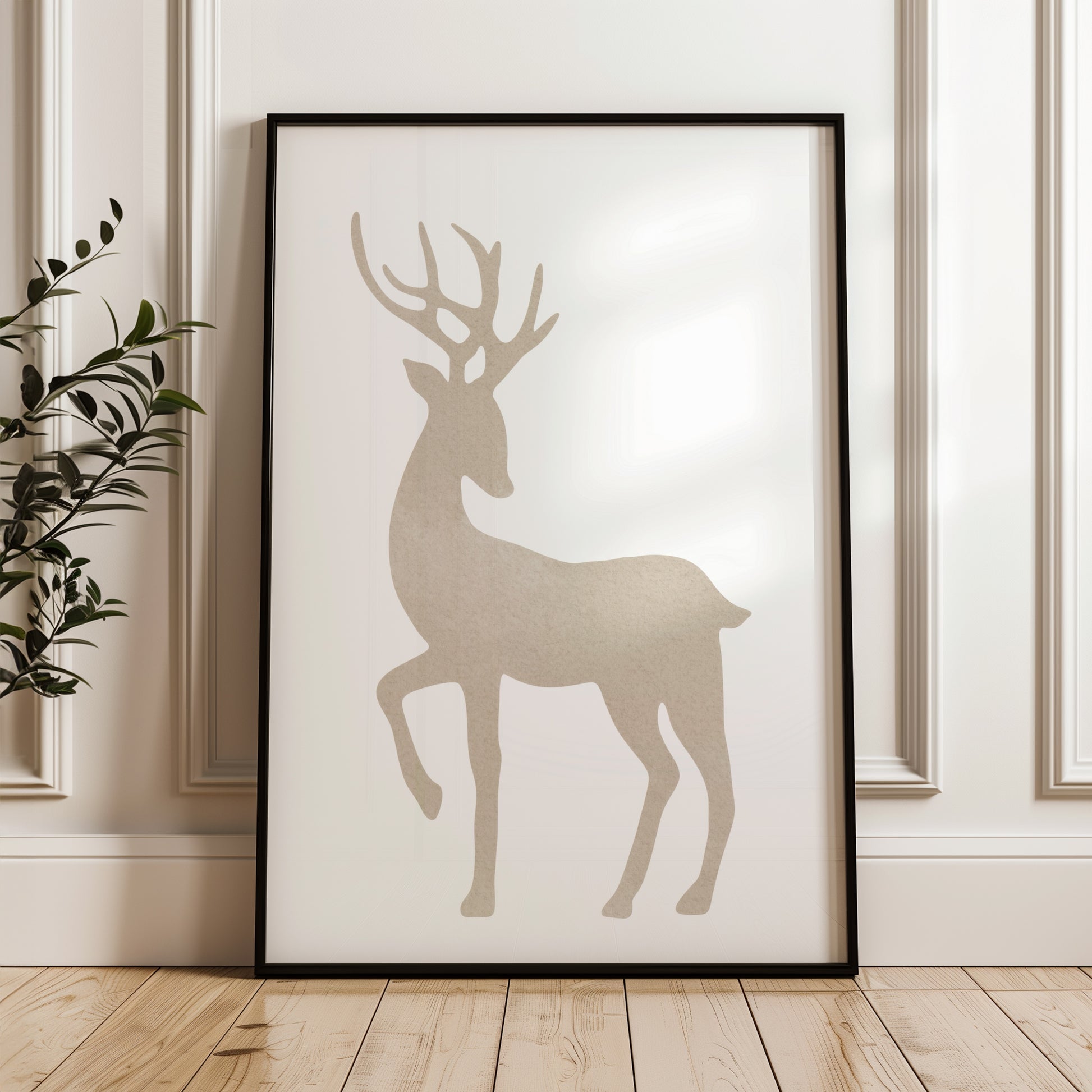 Minimalist Nordic Deer Art | Printable Wall Art for Modern and Rustic Spaces