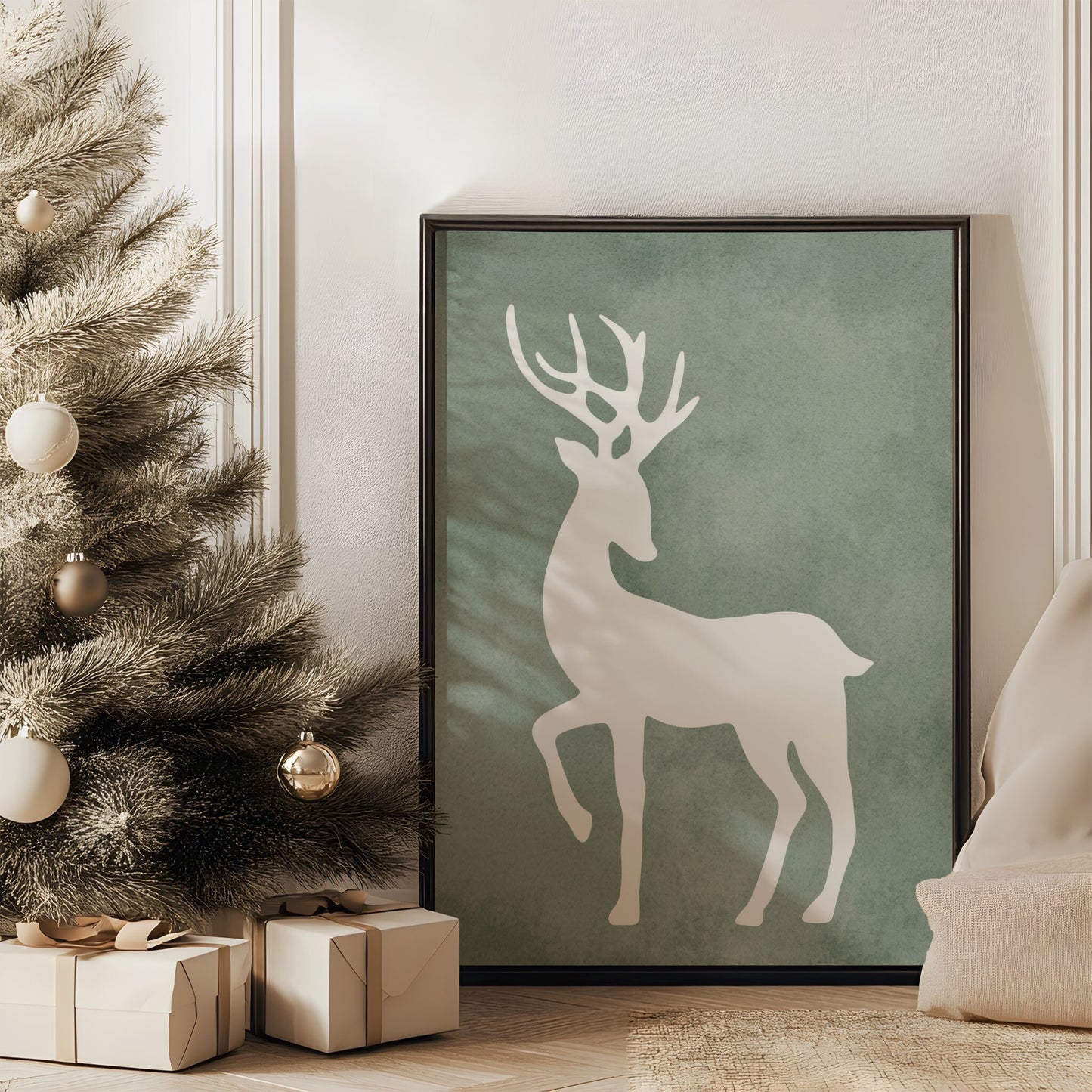 Minimalist Nordic Deer Silhouette | Printable Wall Art