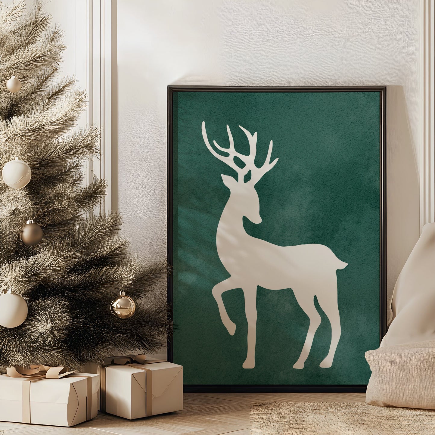 Minimalist Nordic Deer Silhouette | Printable Wall Art