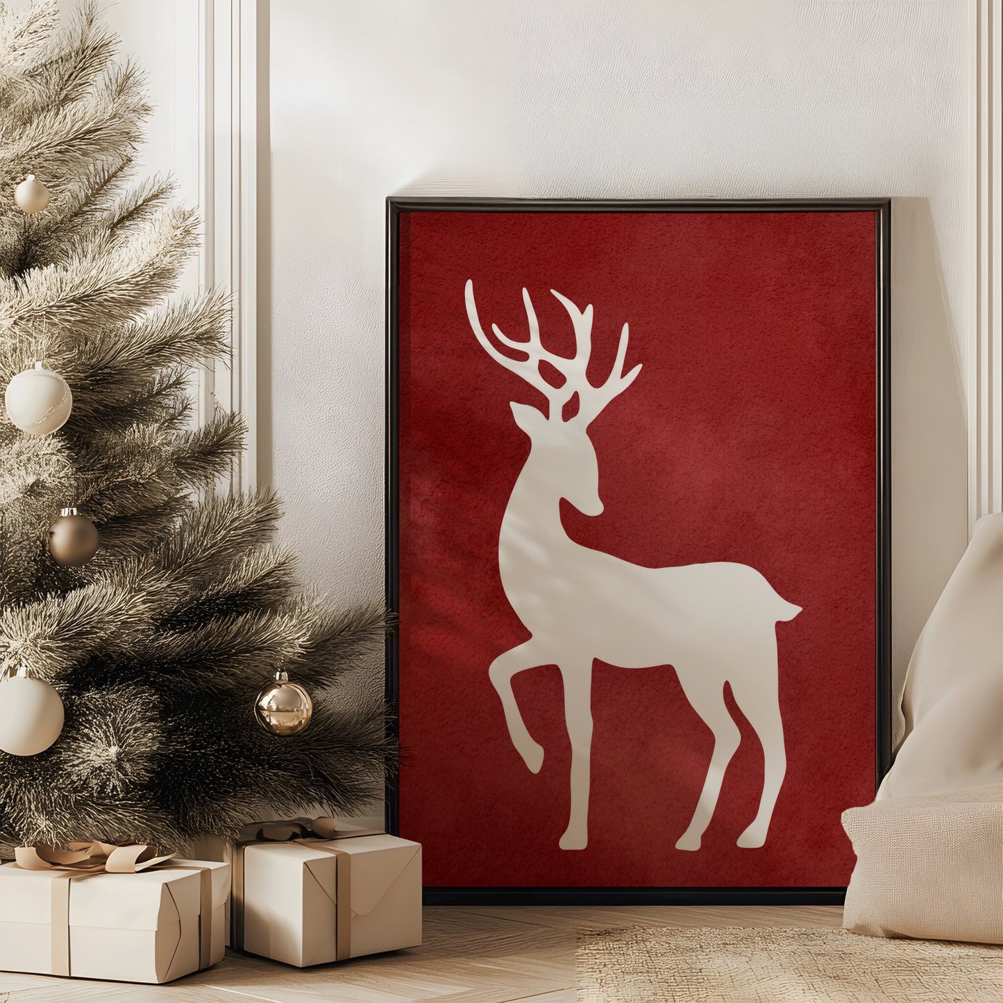 Minimalist Nordic Deer Silhouette | Printable Wall Art