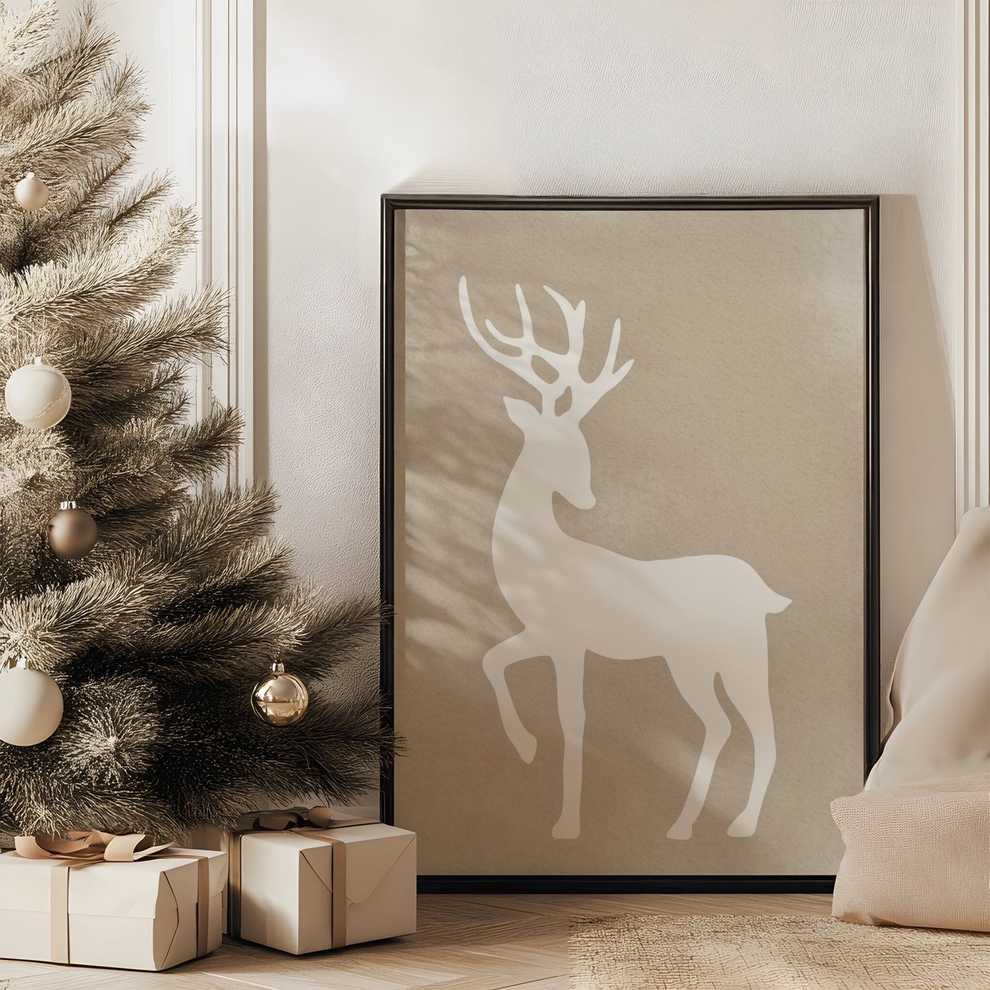 Minimalist Nordic Deer Silhouette | Printable Wall Art