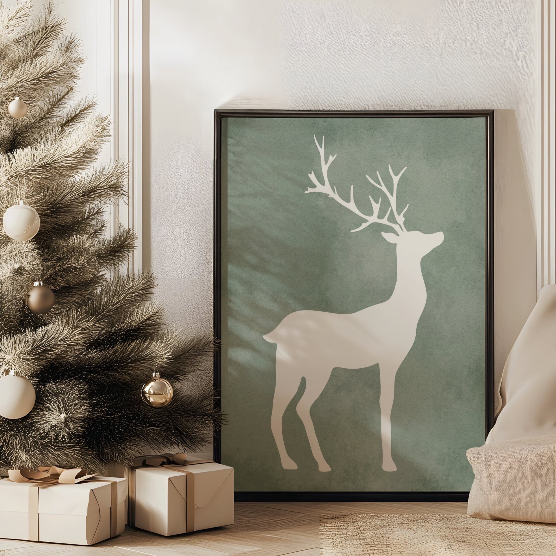 Minimalist Deer Silhouette | Printable Wall Art for Modern and Nature-Inspired Spaces