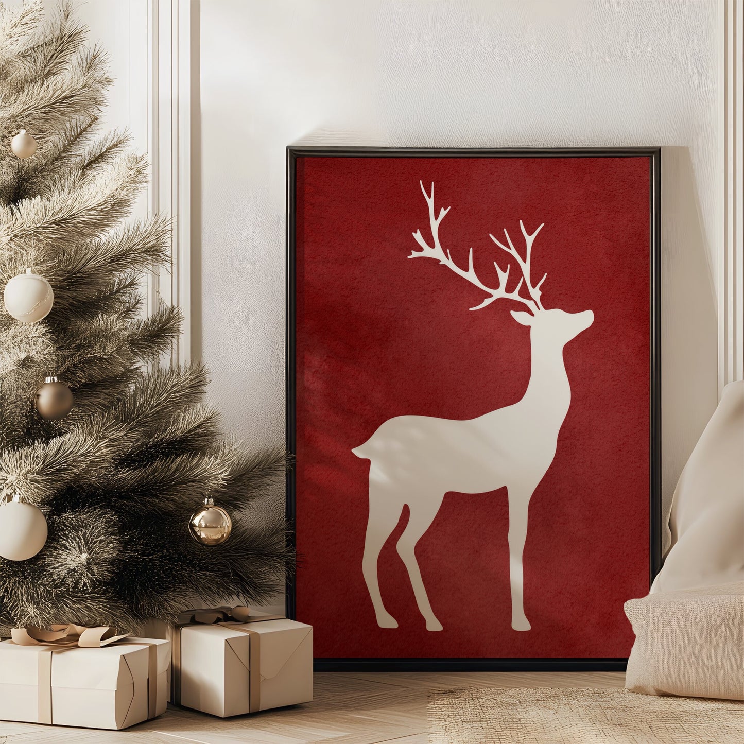 Minimalist Deer Silhouette | Printable Wall Art for Modern and Nature-Inspired Spaces