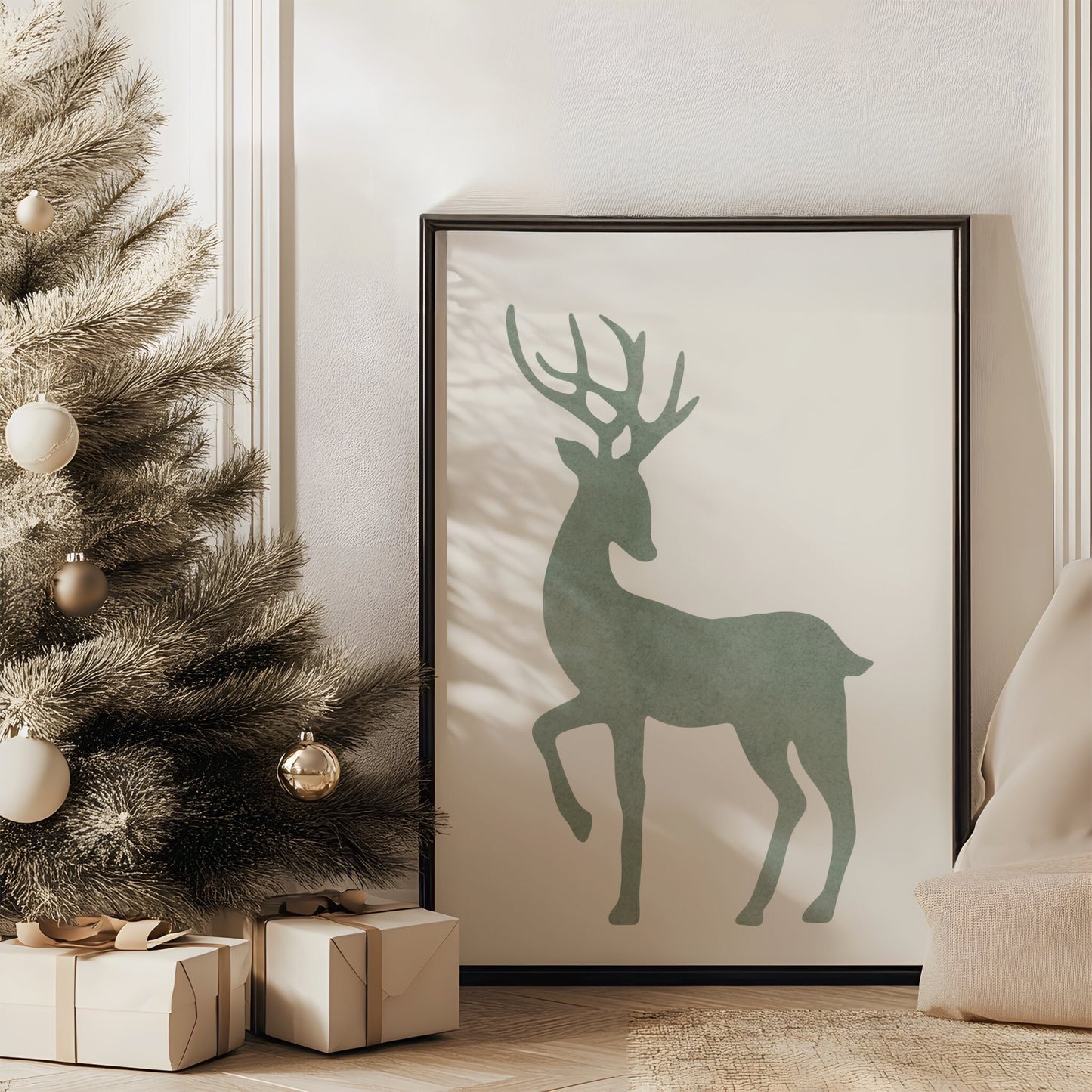 Minimalist Nordic Deer Art | Printable Wall Art for Modern and Rustic Spaces