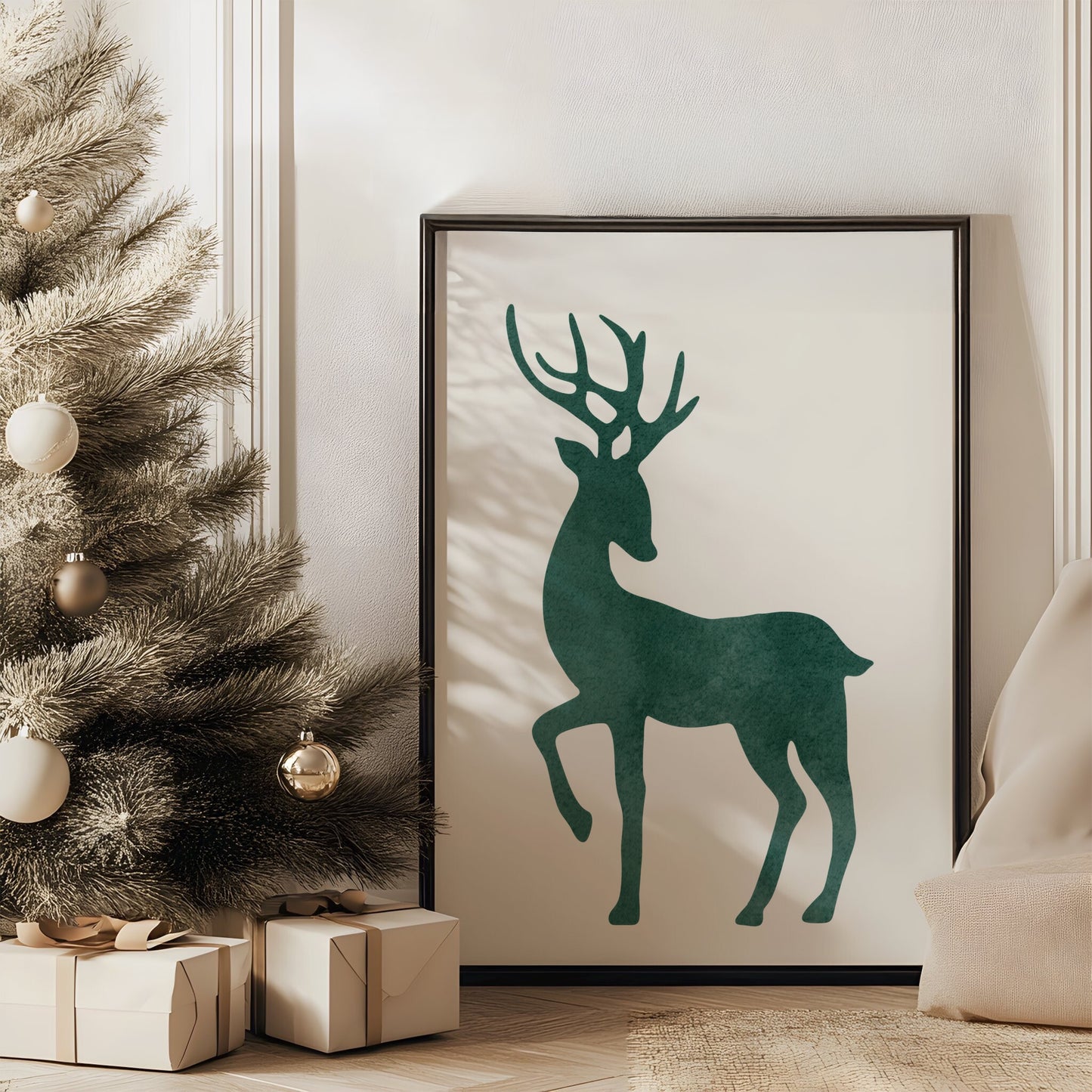 Minimalist Nordic Deer Art | Printable Wall Art for Modern and Rustic Spaces