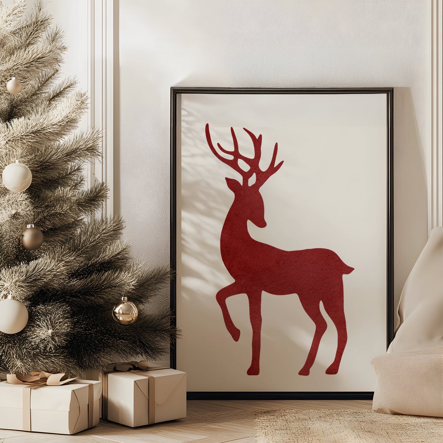 Minimalist Nordic Deer Art | Printable Wall Art for Modern and Rustic Spaces