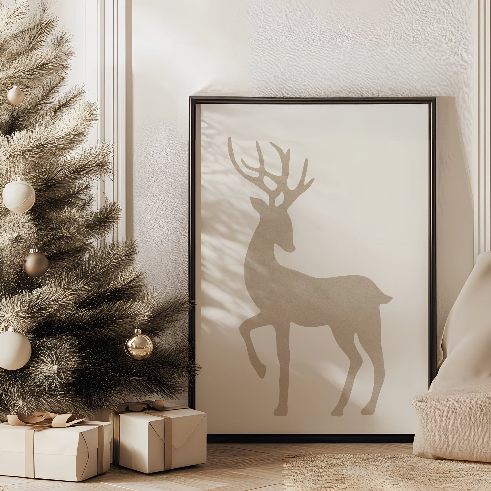 Minimalist Nordic Deer Art | Printable Wall Art for Modern and Rustic Spaces