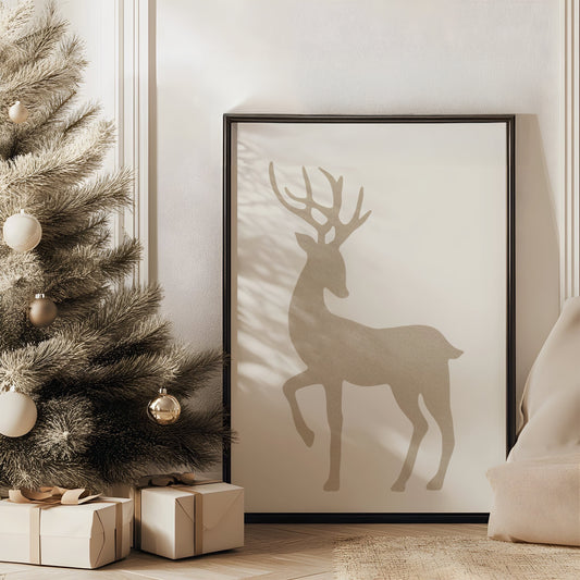 Minimalist Nordic Deer Art | Printable Wall Art for Modern and Rustic Spaces