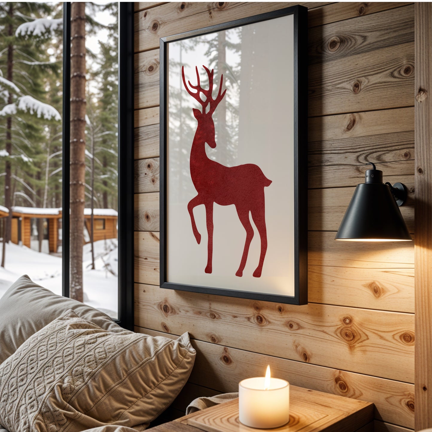 Minimalist Nordic Deer Art | Printable Wall Art for Modern and Rustic Spaces