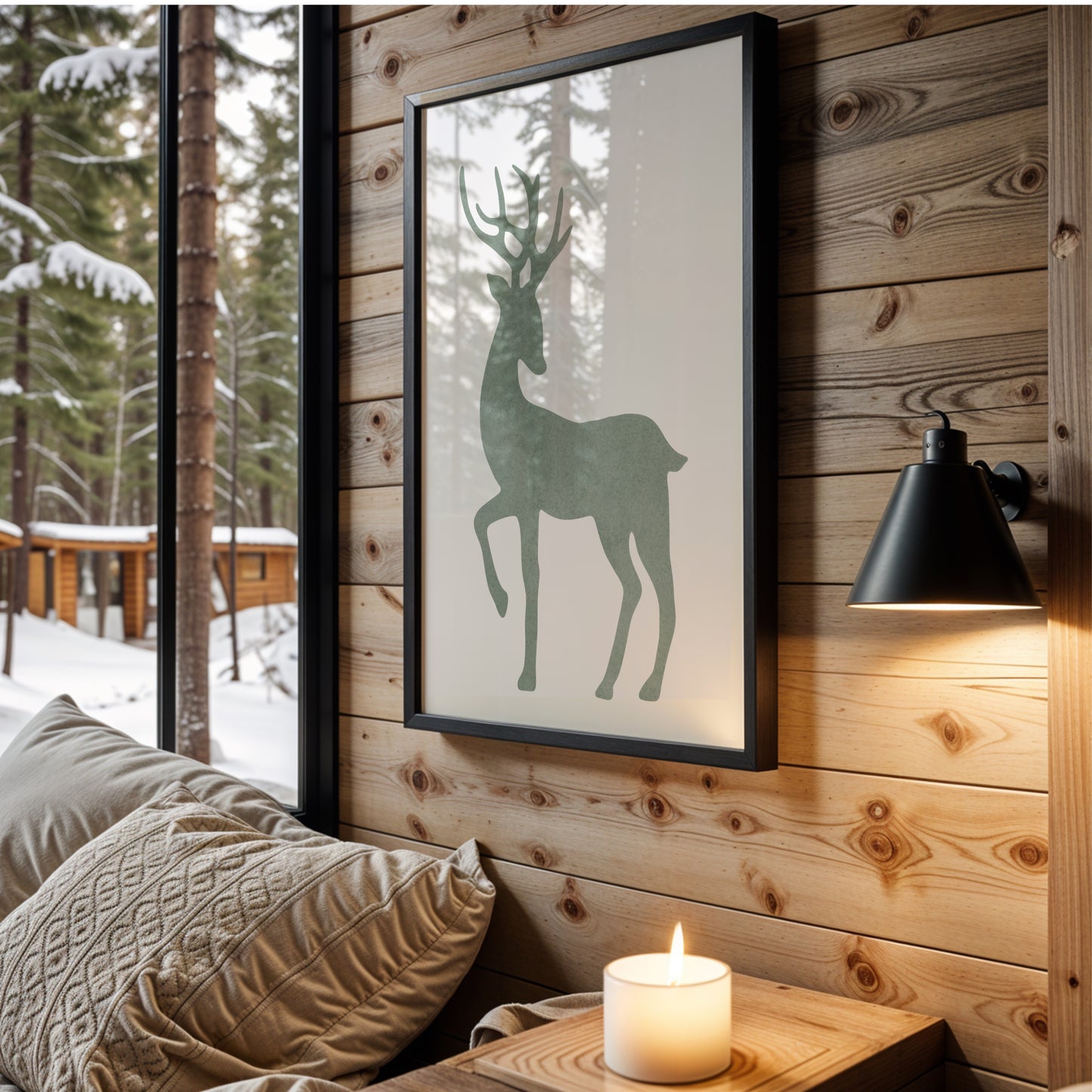 Minimalist Nordic Deer Art | Printable Wall Art for Modern and Rustic Spaces