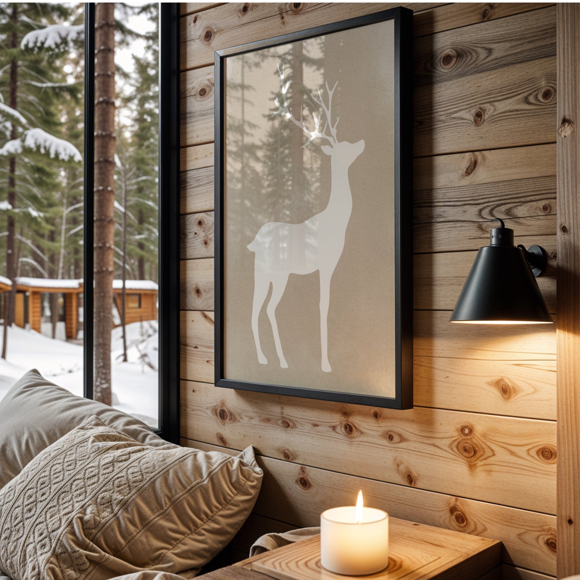 Minimalist Deer Silhouette | Printable Wall Art for Modern and Nature-Inspired Spaces