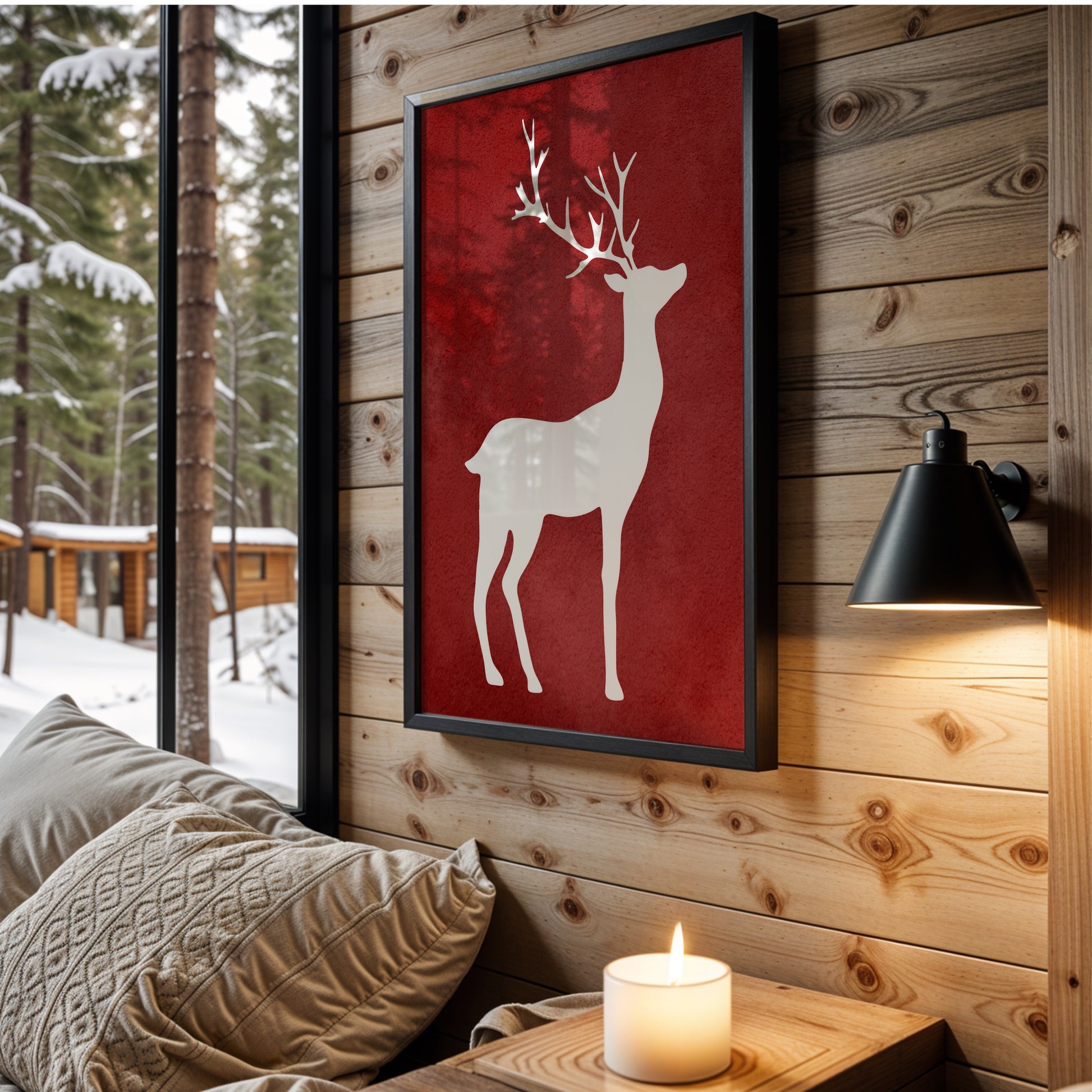 Minimalist Deer Silhouette | Printable Wall Art for Modern and Nature-Inspired Spaces