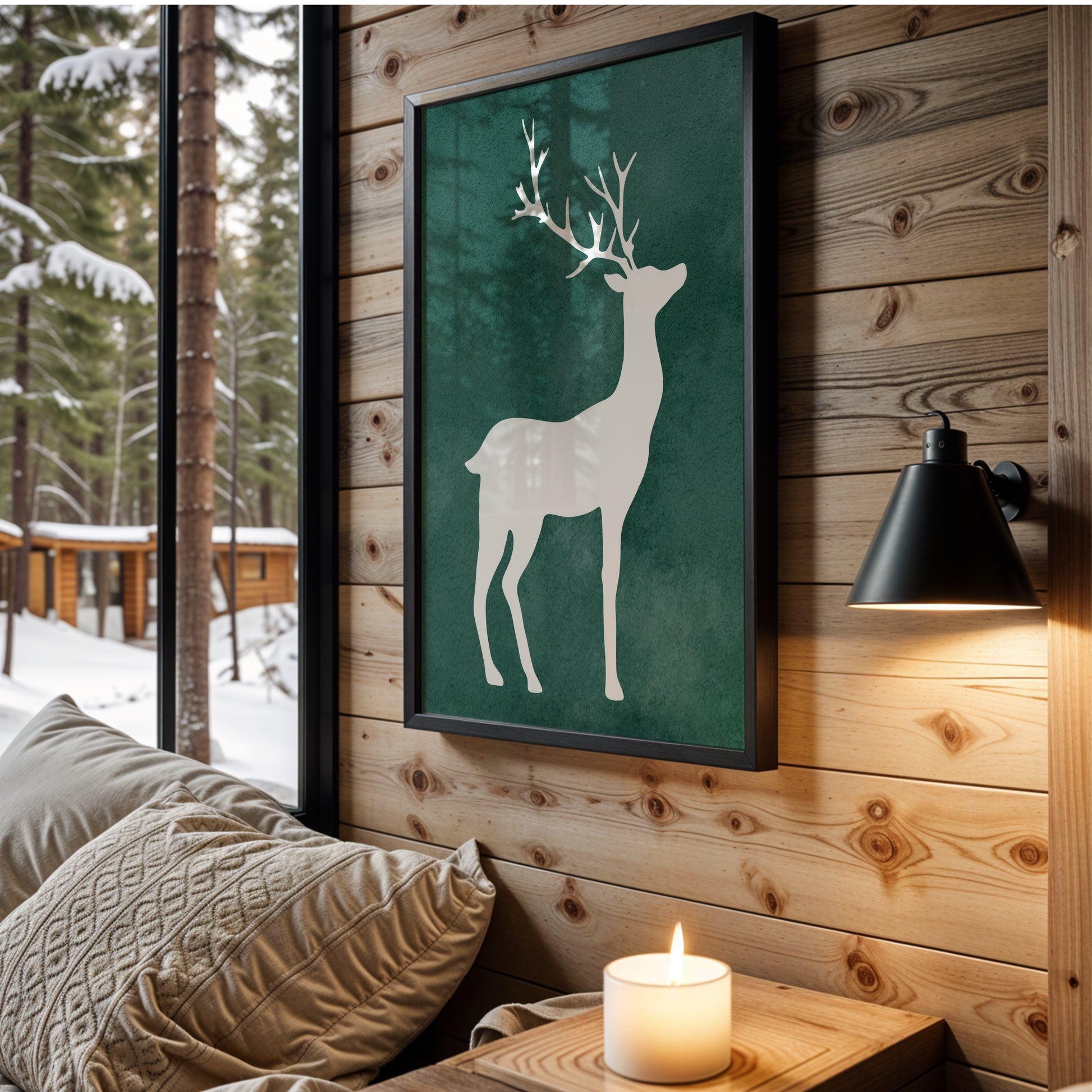 Minimalist Deer Silhouette | Printable Wall Art for Modern and Nature-Inspired Spaces