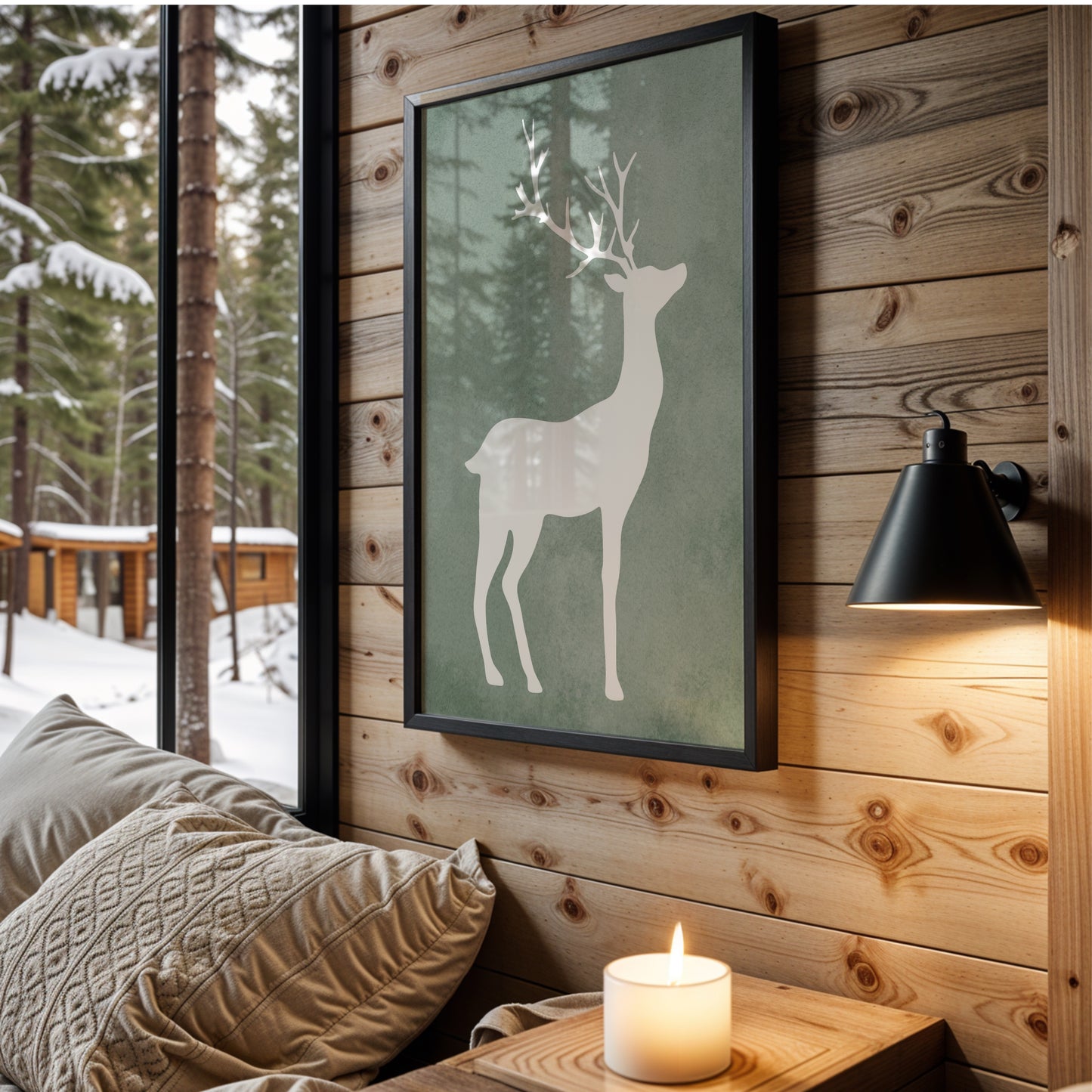 Minimalist Deer Silhouette | Printable Wall Art for Modern and Nature-Inspired Spaces