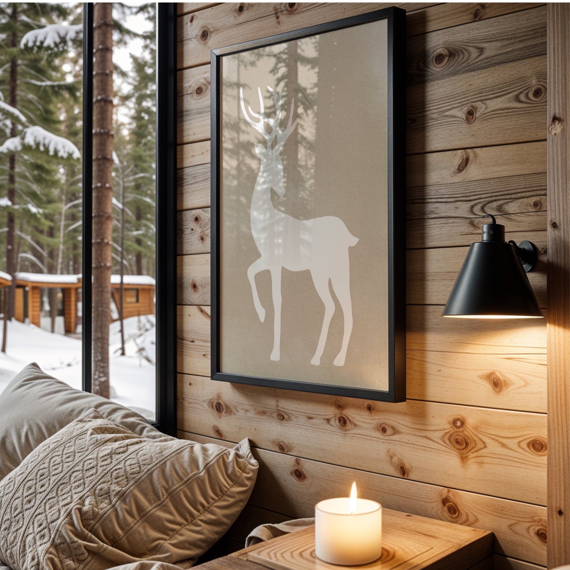 Minimalist Nordic Deer Silhouette | Printable Wall Art