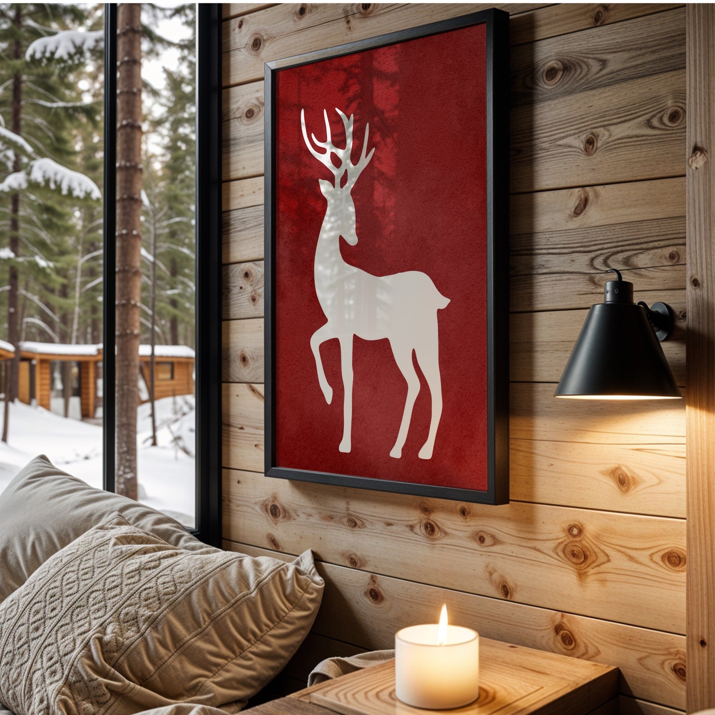 Minimalist Nordic Deer Silhouette | Printable Wall Art