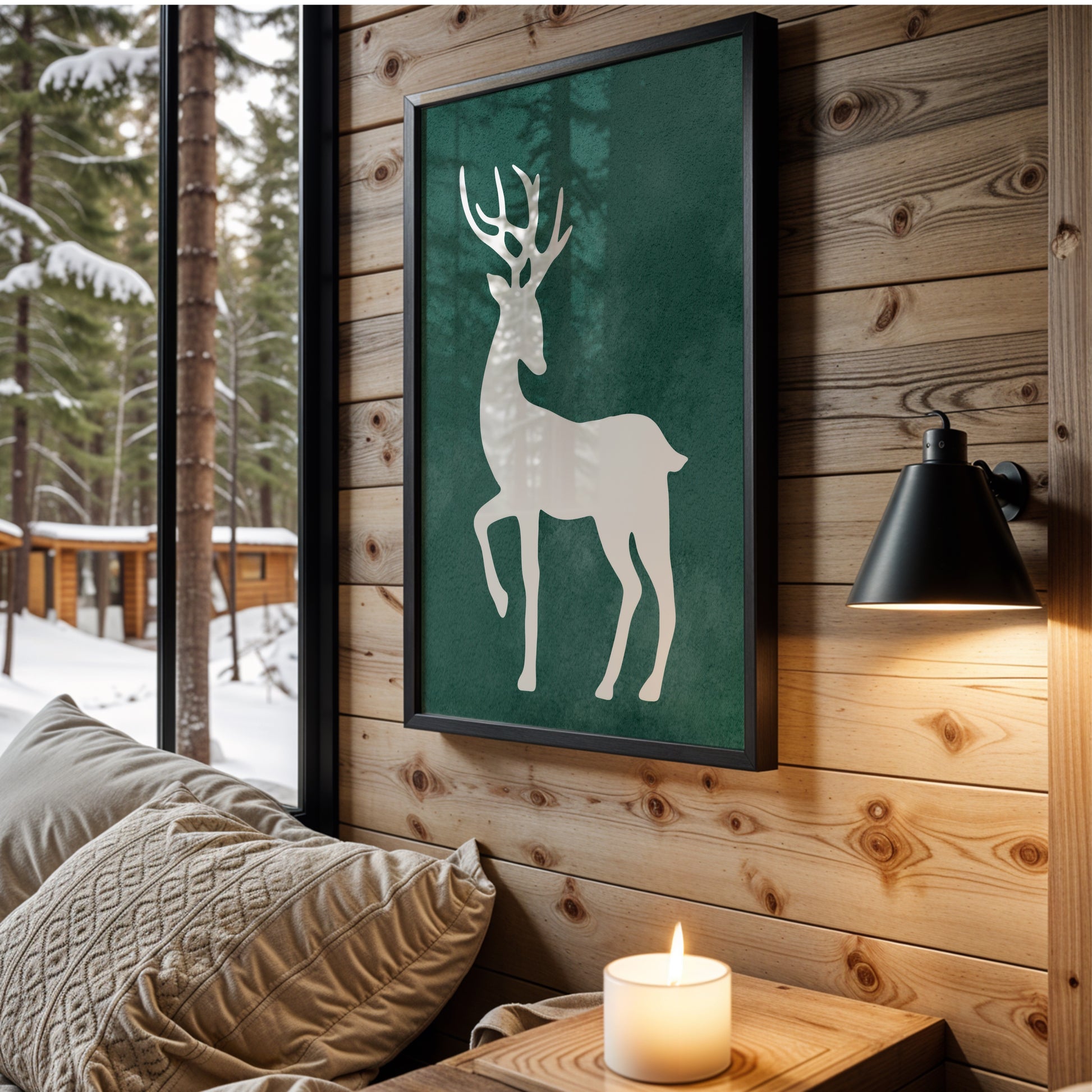 Minimalist Nordic Deer Silhouette | Printable Wall Art