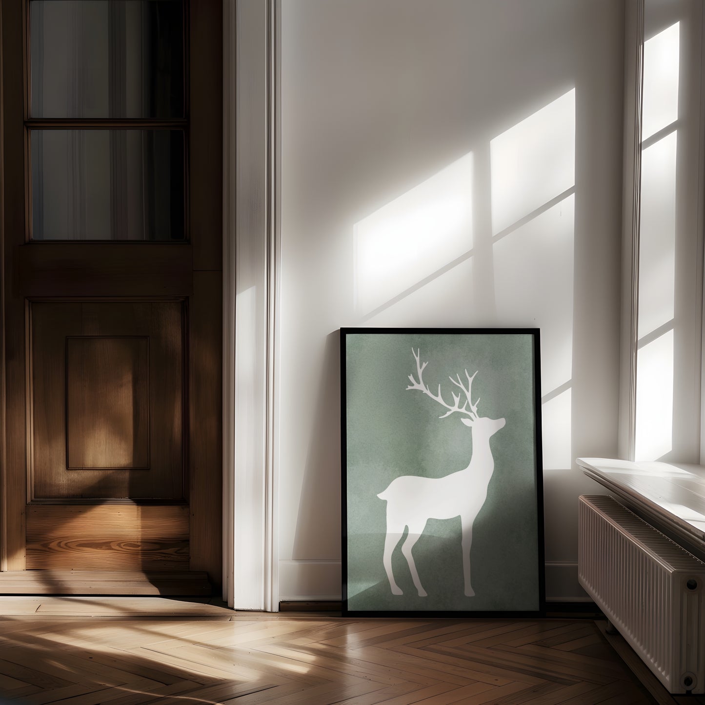 Minimalist Deer Silhouette | Printable Wall Art for Modern and Nature-Inspired Spaces