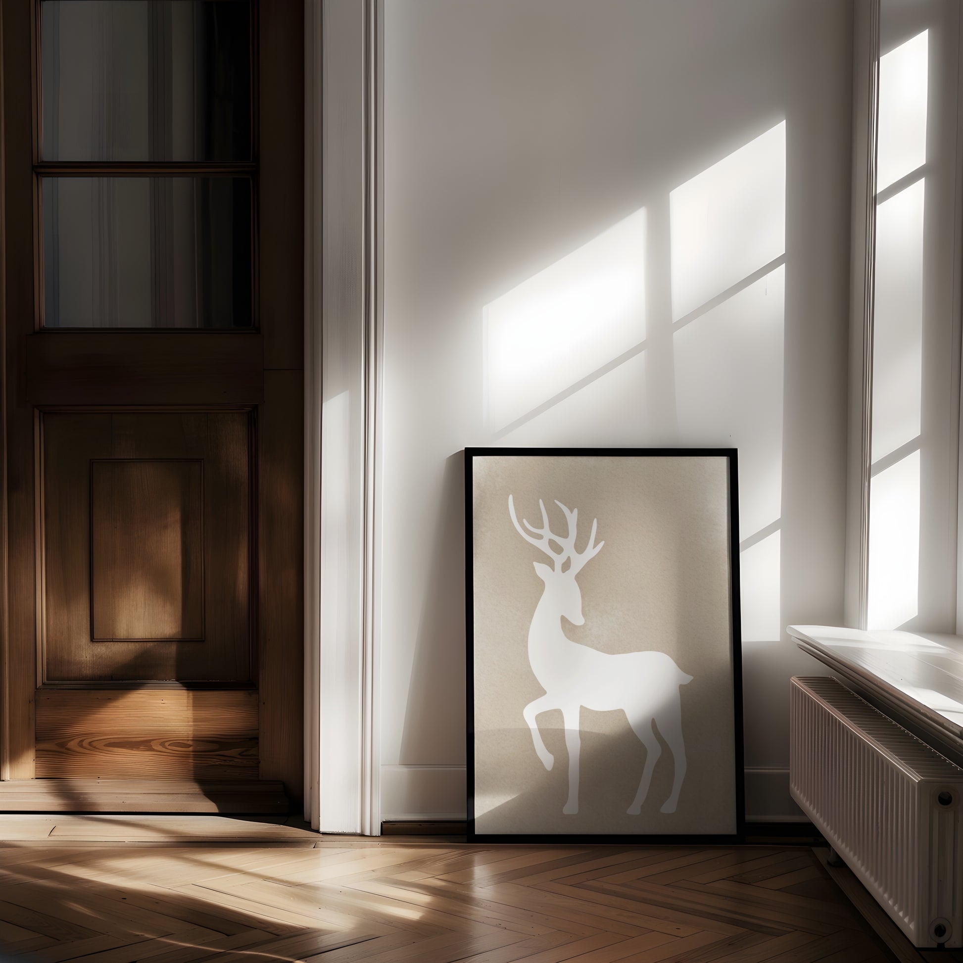 Minimalist Nordic Deer Silhouette | Printable Wall Art