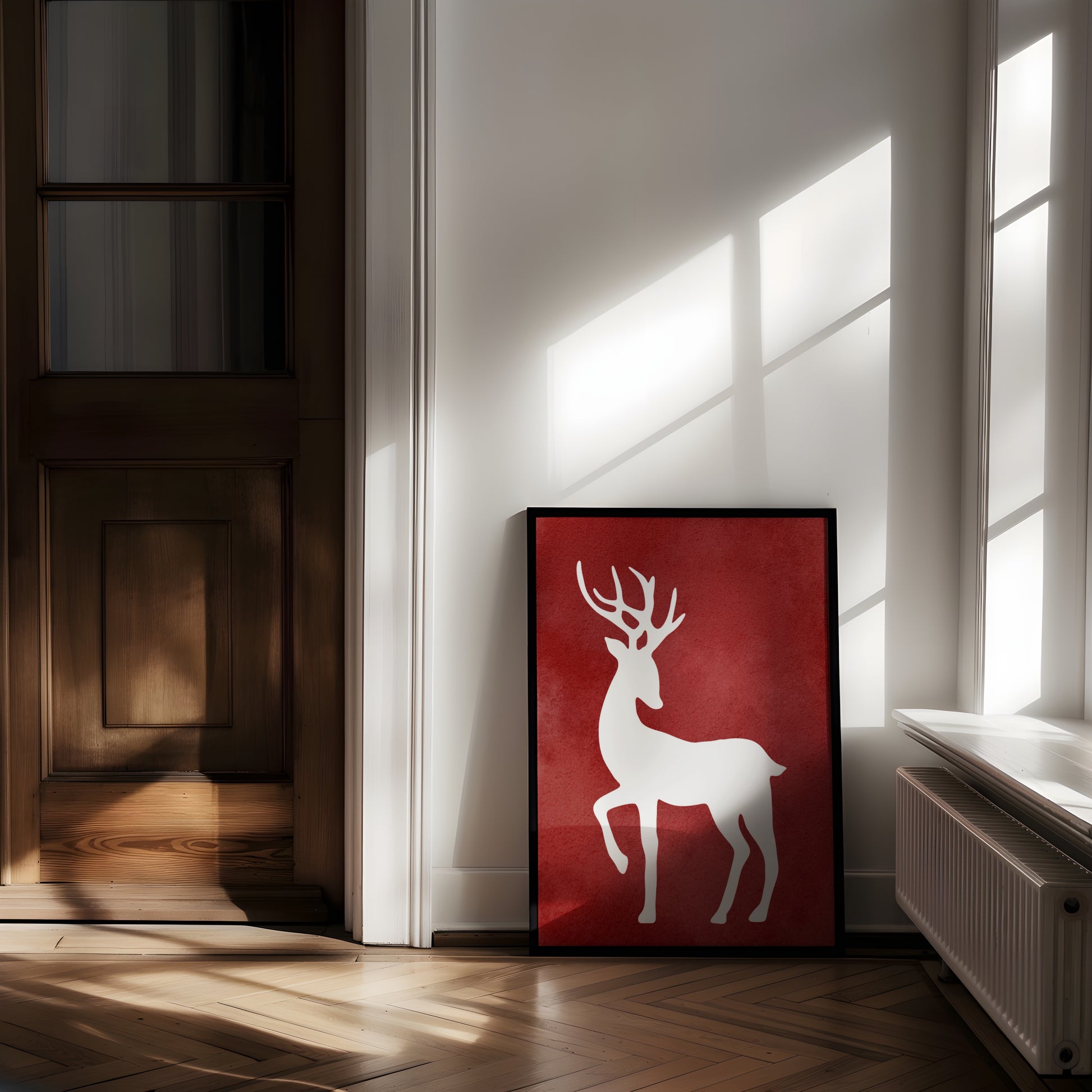 Minimalist Nordic Deer Silhouette | Printable Wall Art