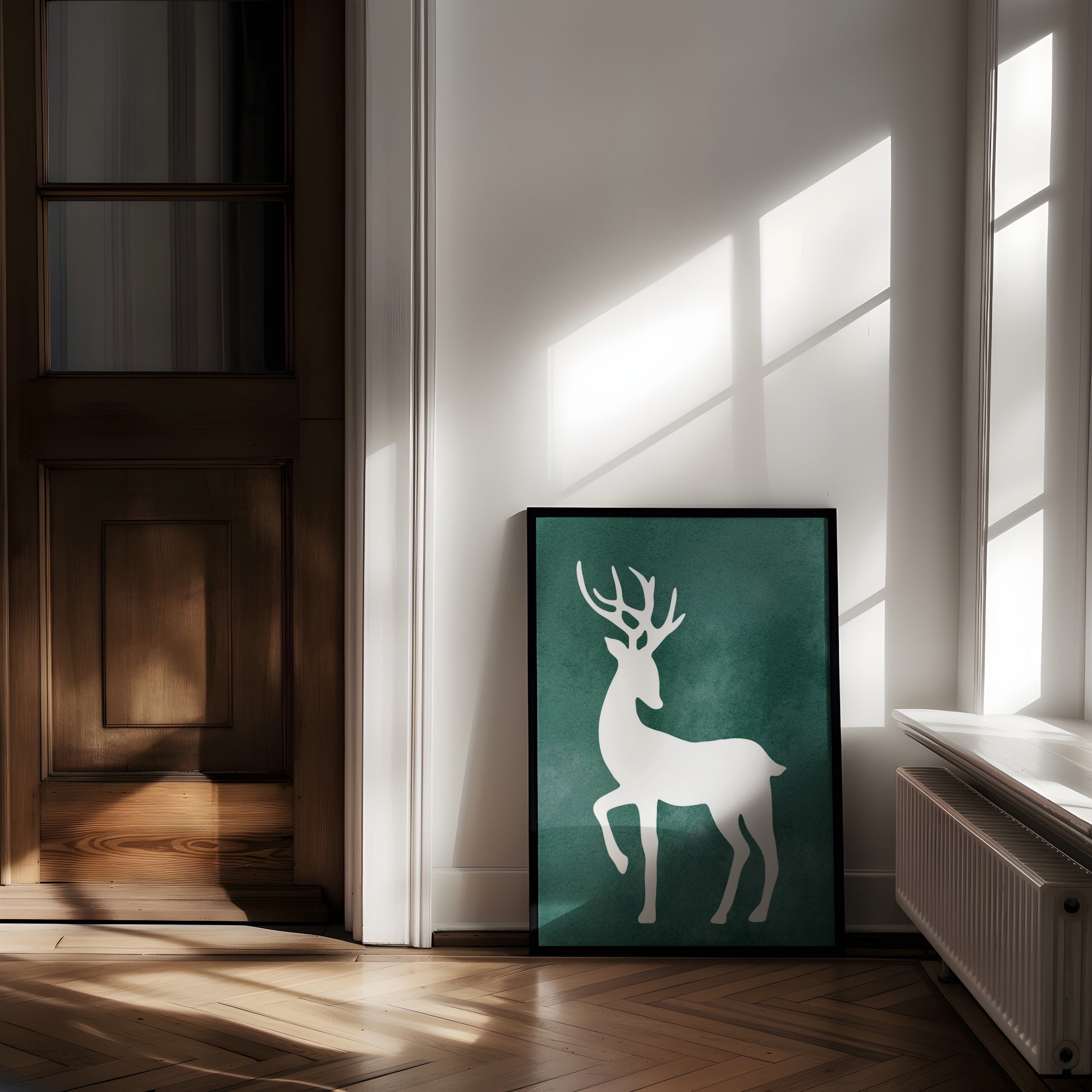 Minimalist Nordic Deer Silhouette | Printable Wall Art