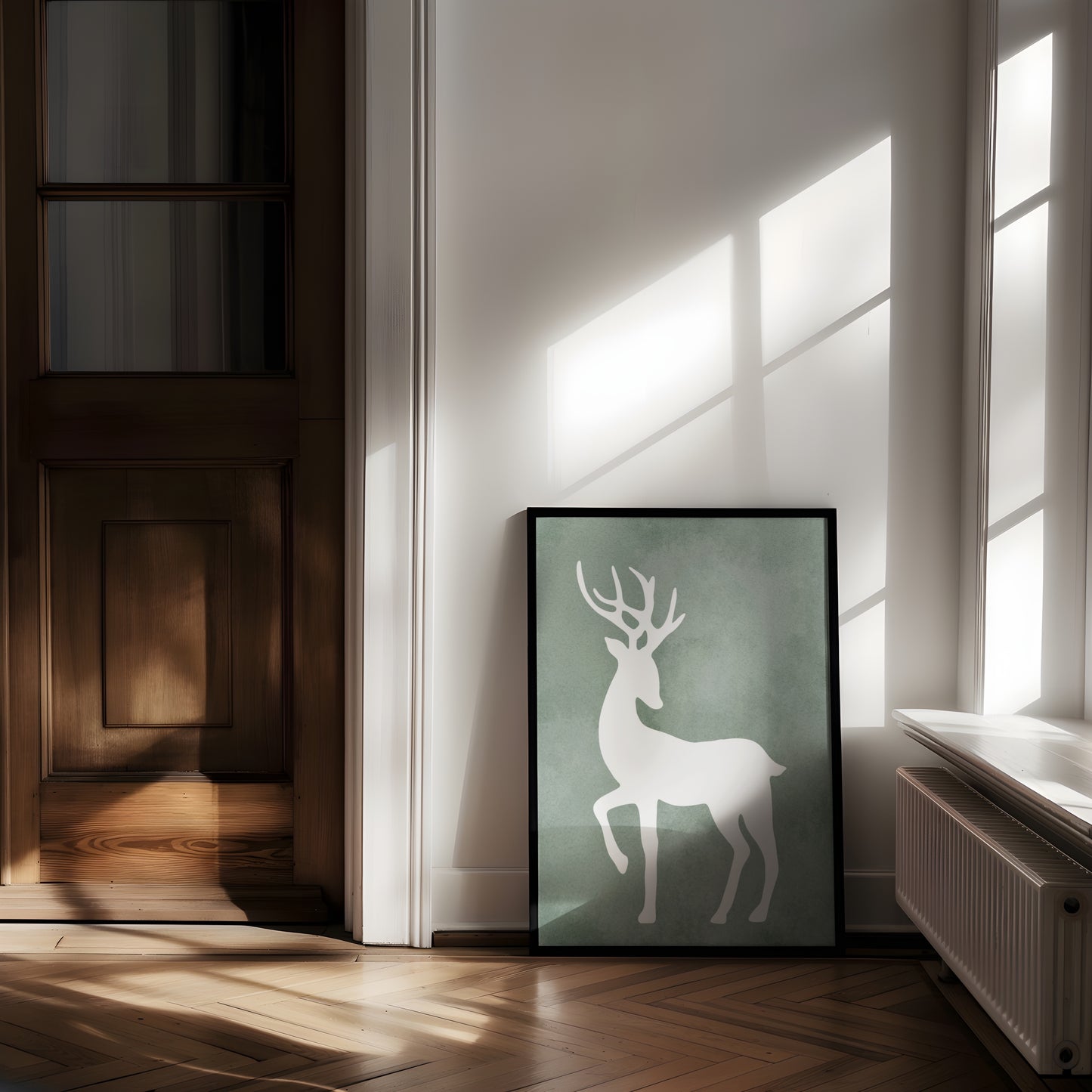 Minimalist Nordic Deer Silhouette | Printable Wall Art