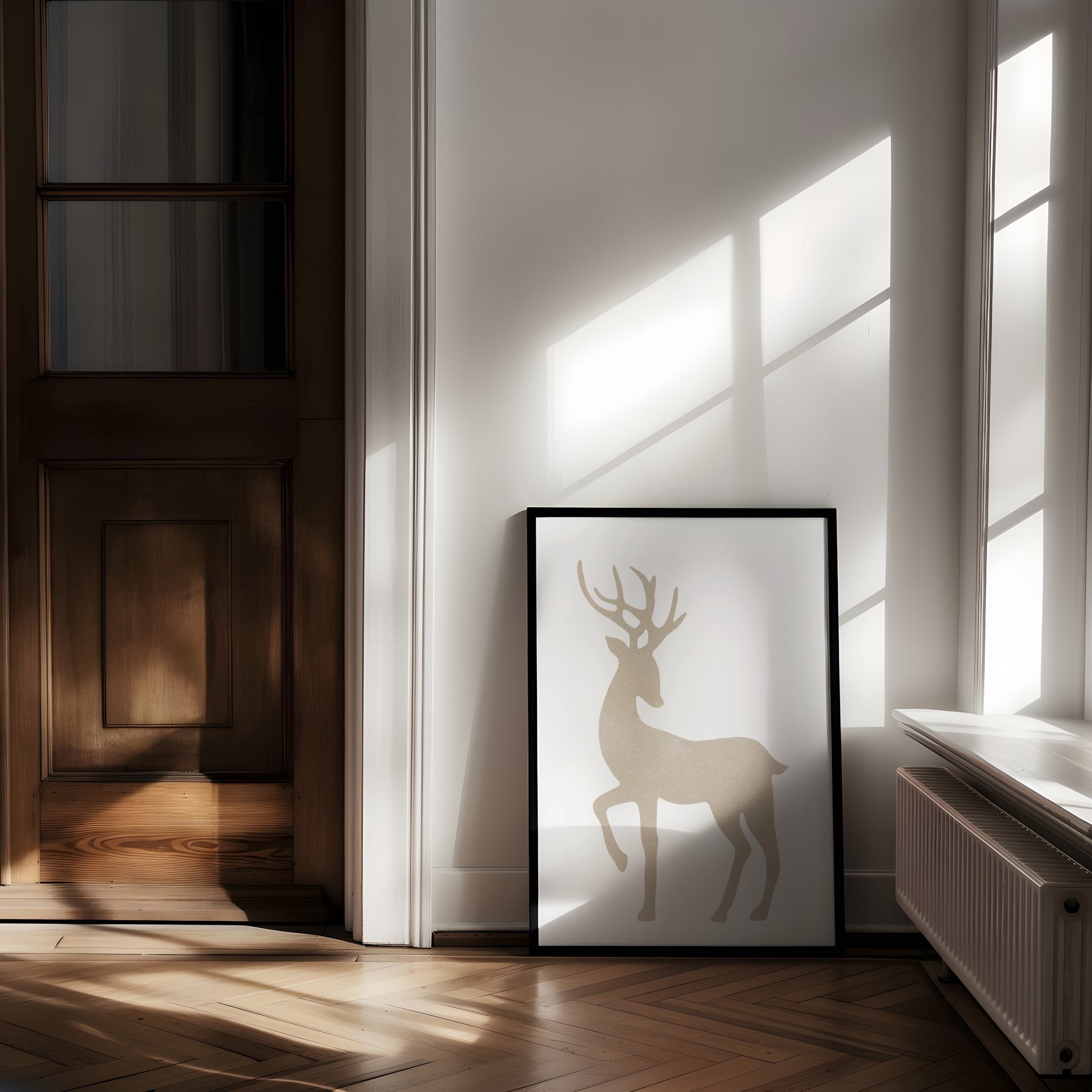 Minimalist Nordic Deer Art | Printable Wall Art for Modern and Rustic Spaces