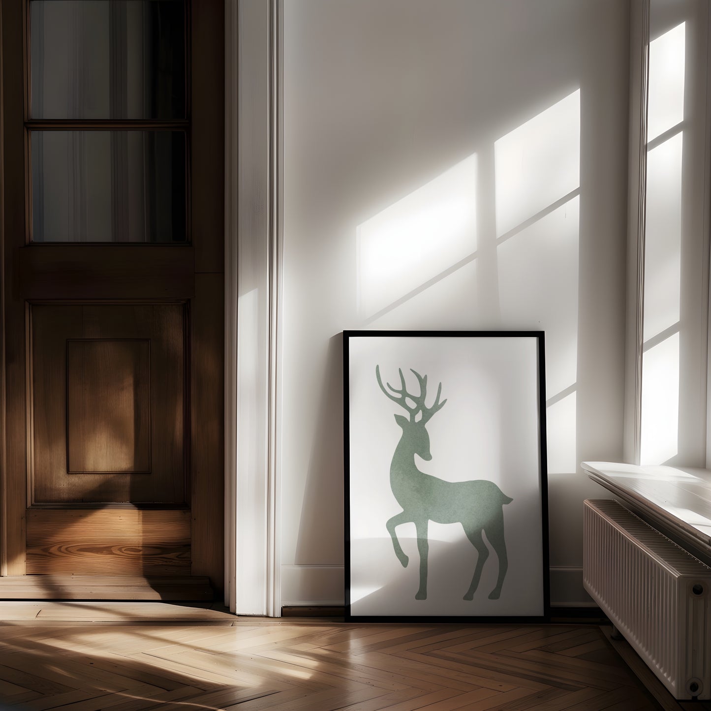 Minimalist Nordic Deer Art | Printable Wall Art for Modern and Rustic Spaces